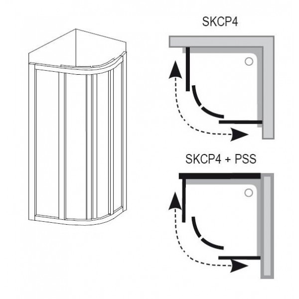 Душова кабіна Ravak SKCP4-90 Білий TRANSPARENT (31170100Z1)