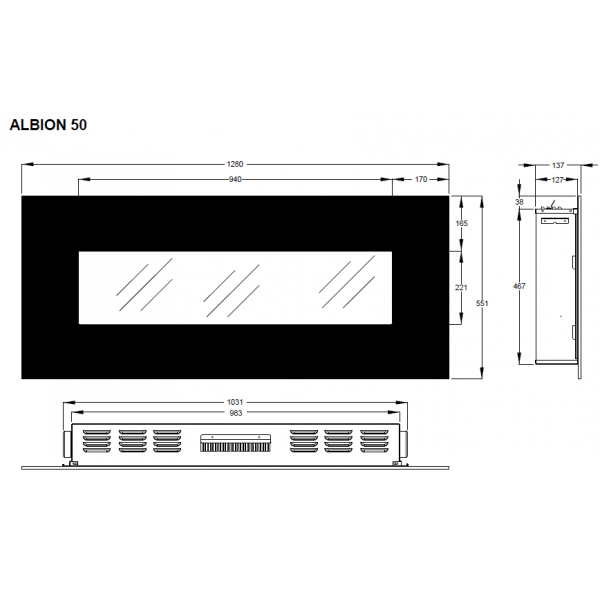 Електрокамін Aflamo Albion 50