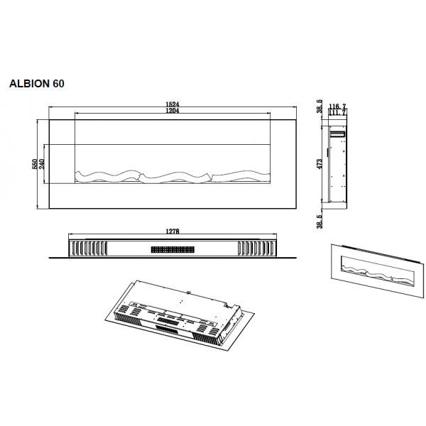 Електрокамін Aflamo Albion 60