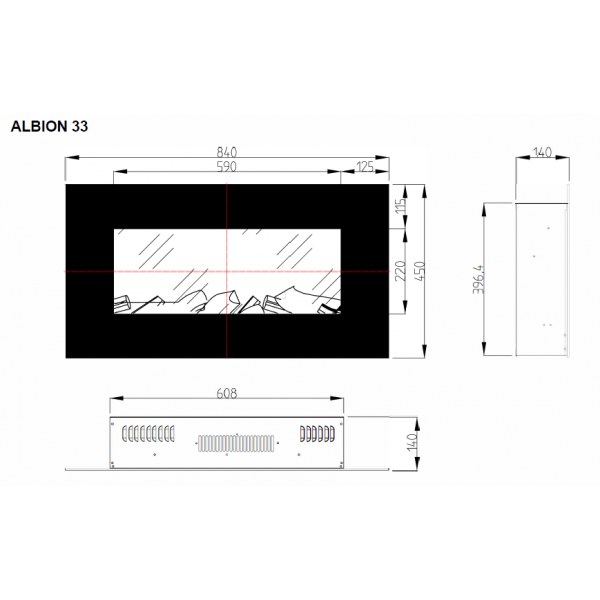 Електрокамін Aflamo Albion 33 Білий