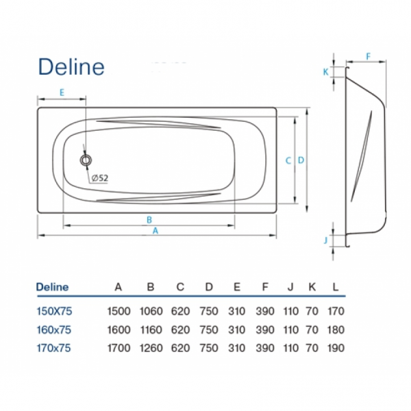 Ванна Koller Pool Deline 170x75