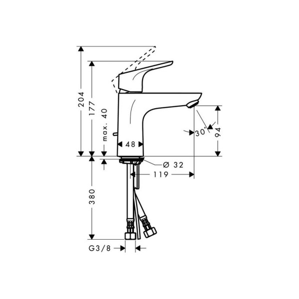Змішувач для умивальника Hansgrohe Focus 100 31607000