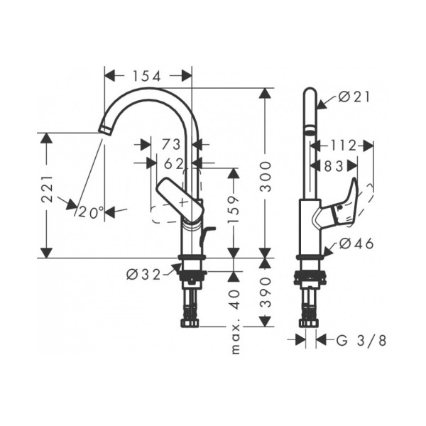 Змішувач для умивальника Hansgrohe Logis 71130000