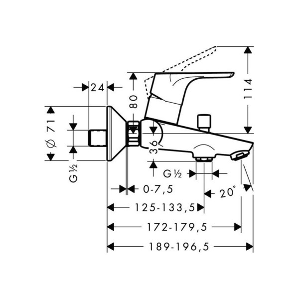Змішувач для ванни Hansgrohe Focus E2 31940000
