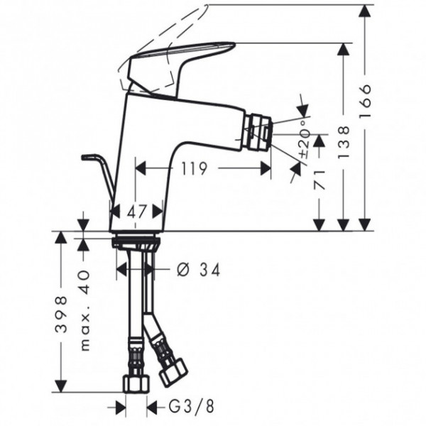 Змішувач для біде Hansgrohe Logis 71204000