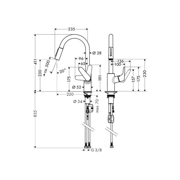 Змішувач для кухні Hansgrohe Focus 31815000