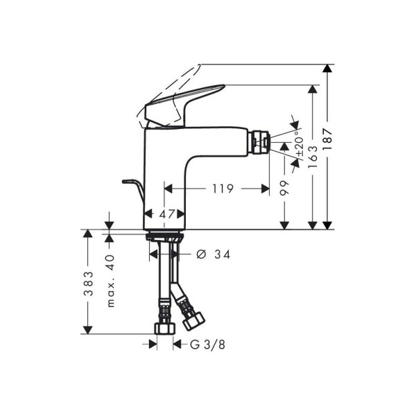 Змішувач для біде Hansgrohe Logis 71200000