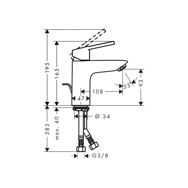 Змішувач для умивальника Hansgrohe LogisLoop 100 71151000