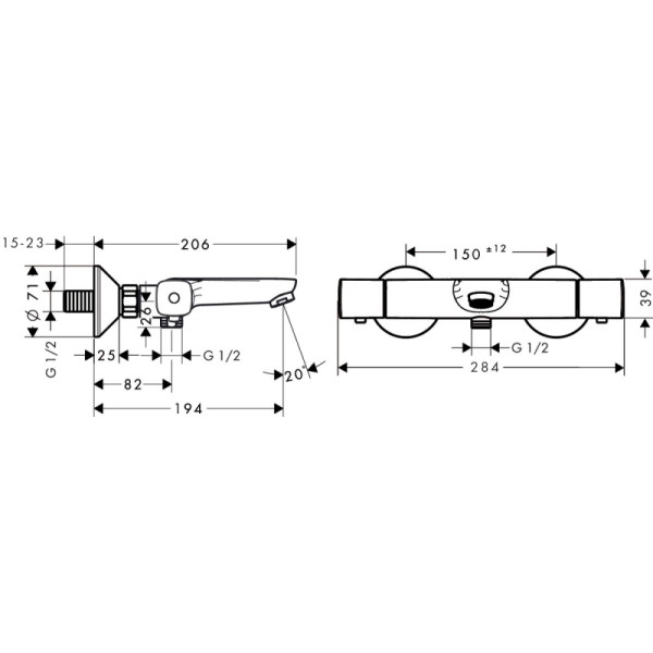 Змішувач для ванни Hansgrohe Ecostat Universal 13123000