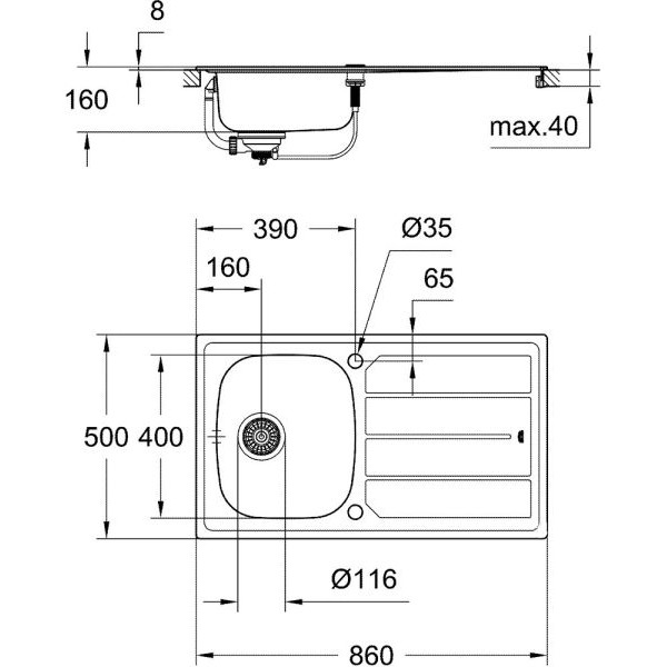 Кухонна мийка Grohe EX Sink 31552SD0 K200