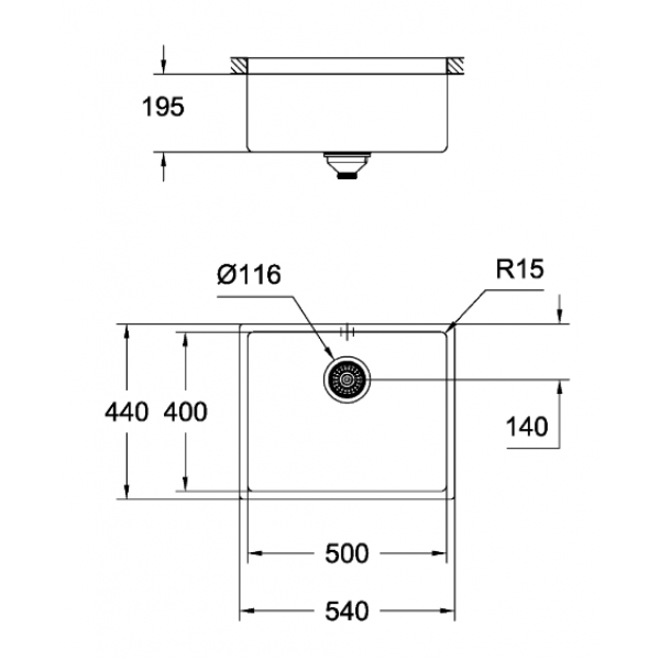 Кухонна мийка Grohe EX Sink 31574SD0 K700U