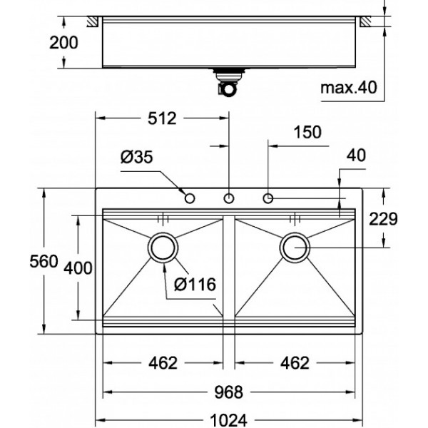 Кухонна мийка Grohe Sink 31585SD0 K800