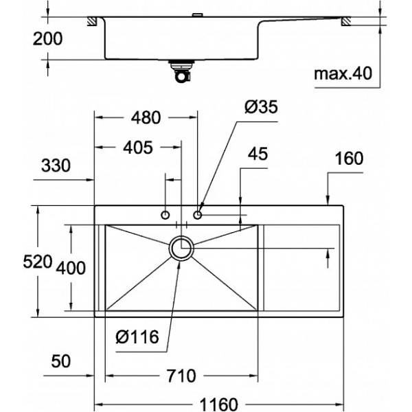 Кухонна мийка Grohe Sink 31581SD0 K1000