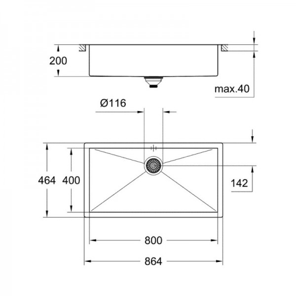 Кухонна мийка Grohe EX Sink 31580SD0 K700