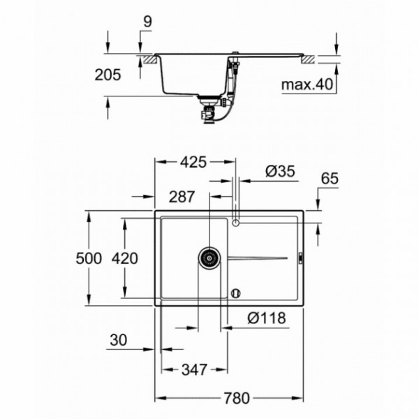 Кухонна мийка Grohe EX Sink 31639AP0 K400