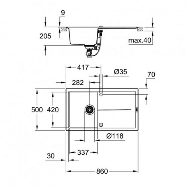 Кухонна мийка Grohe EX Sink 31640AT0 K400