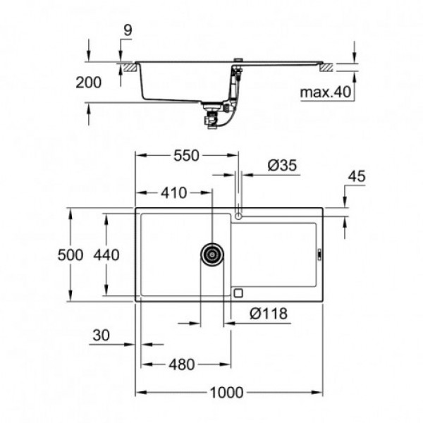 Кухонна мийка Grohe EX Sink 31645AP0 K500