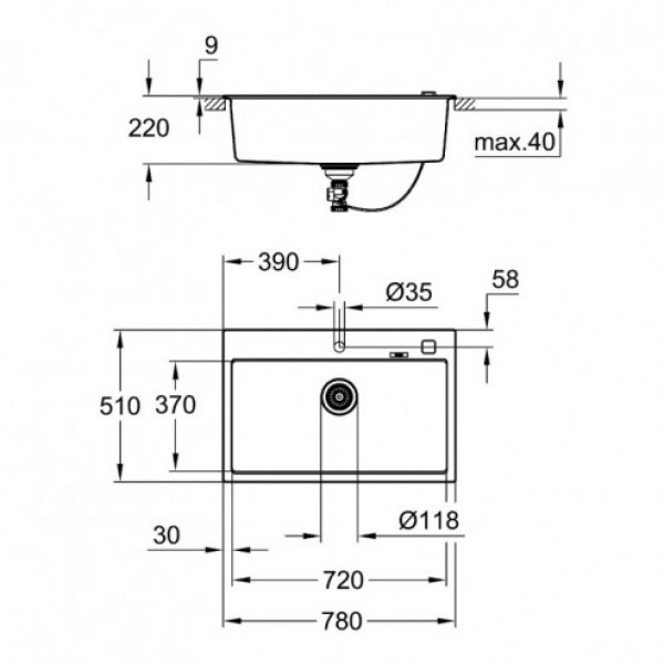Кухонна мийка Grohe EX Sink 31652AP0 K700
