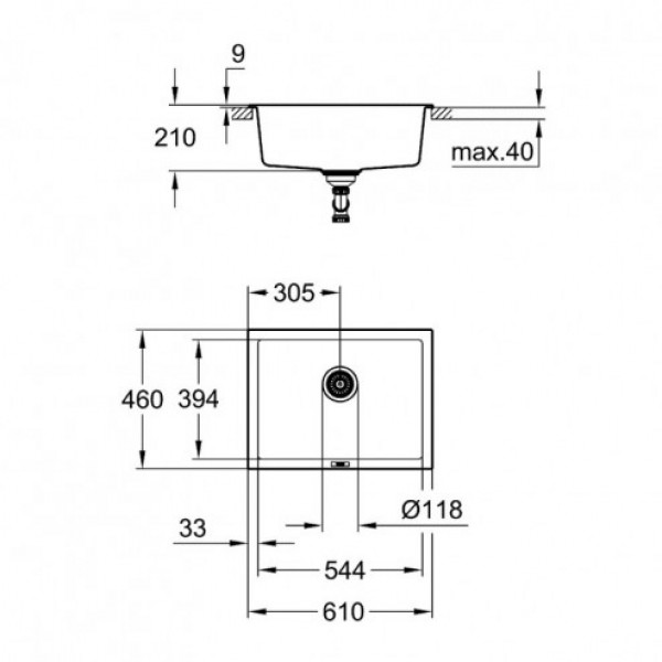 Кухонна мийка Grohe EX Sink 31655AP0 K700 Undermount