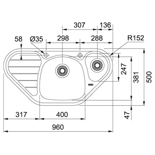 Кухонна мийка Franke Spark SKX 651-E (101.0510.141)