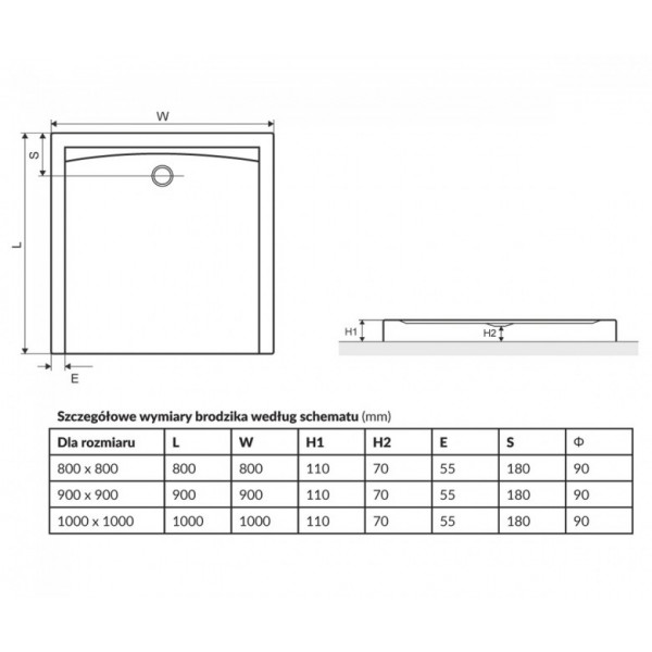 Душевий піддон Excellent Forma 11 см (BREX.FOR09WHC)
