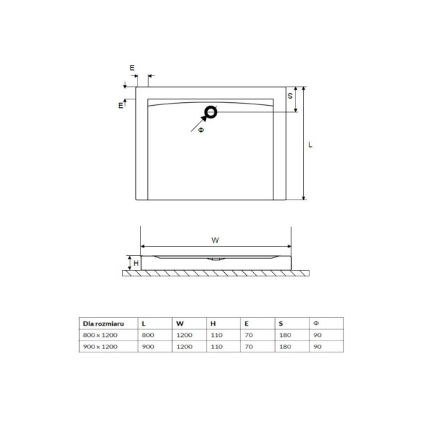 Душевий піддон Excellent Forma 11 см (BREX.FOR128WHC)