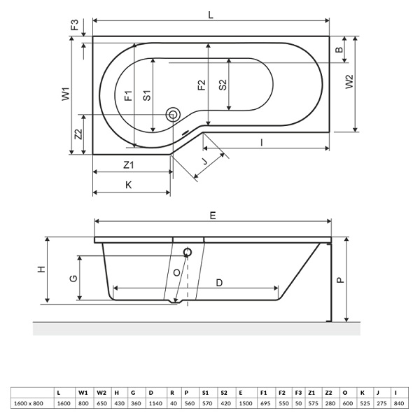 Ванна Excellent 1600x800 BeSpot (WAEX.BSP16WH)