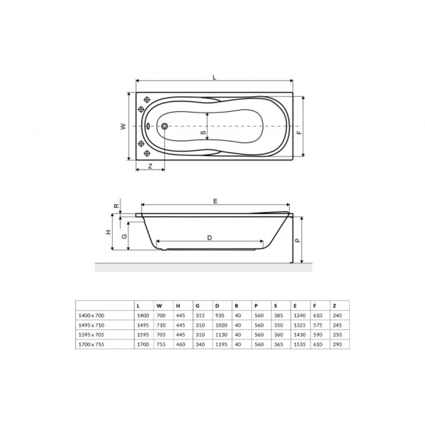 Ванна Excellent 1700x750 Sekwana (WAEX.SEK17WH)
