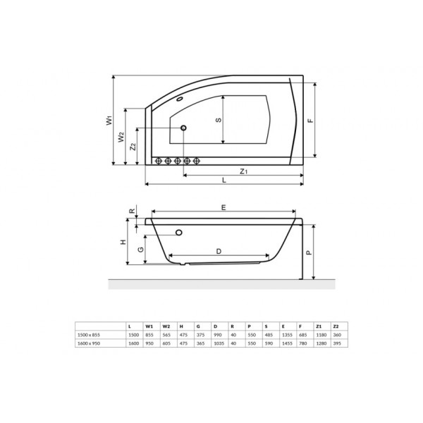 Ванна Excellent 1500х850 Magnus (WAEX.MGP15WH)