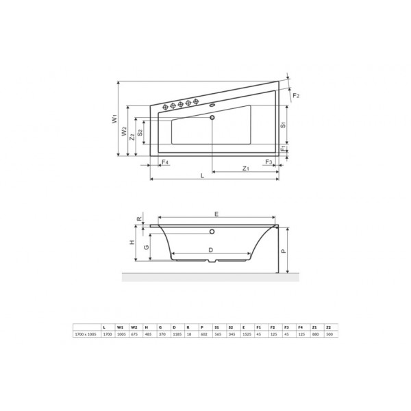 Ванна Excellent 1700х1000 Sfera Slim (WAEX.SFL17WHS)