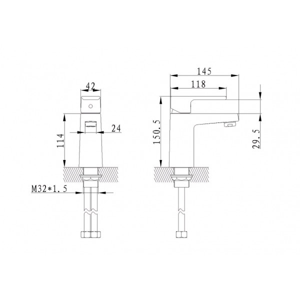 Змішувач для умивальника Excellent Square (ARAC.1501CR)