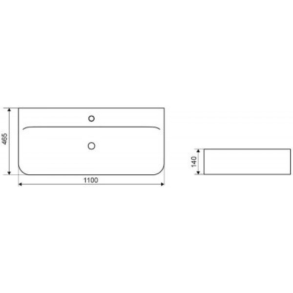 Раковина для ванної Excellent 110 x 46,5 x 14 Orido 110 (CEAC.3919.1100.WH)