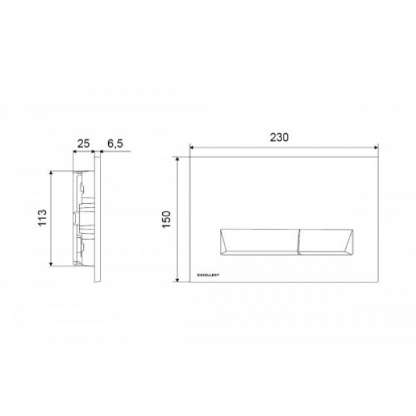Кнопка для змиву Excellent Platto white (INEX.PL230.150.WH)