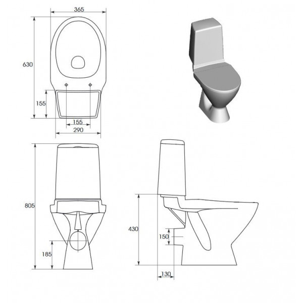 Унітаз Cersanit ARKTIK 011 442/551