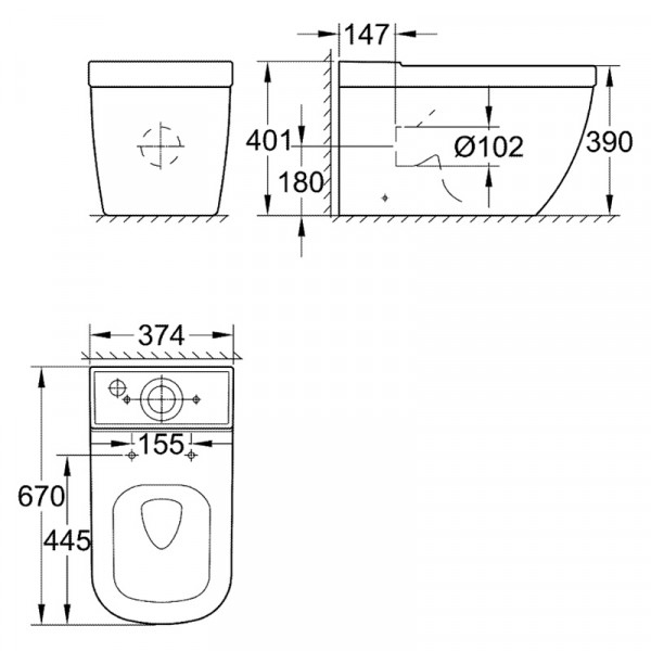 Унітаз Grohe Euro Rimless 3933800H