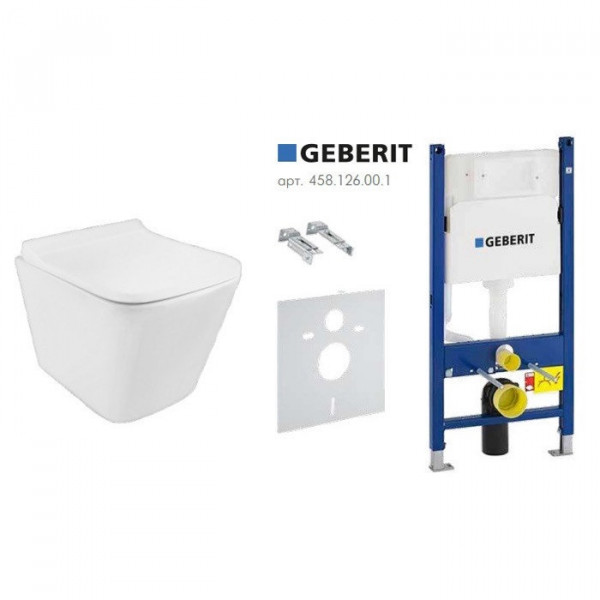 Інсталяція Geberit Duofix 458.126.00.1+ Jaquar Aria ARS-WHT-39955 + Кнопка для змиву GEBERIT Sigma115.770.11.5