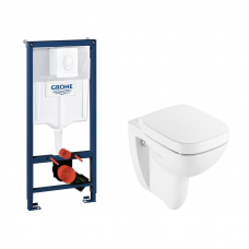 Інсталяція Grohe Rapid SL 38722001 Інсталяційний комплект 3 в 1 (з кнопкою 38505SH0) + Унітаз Roca Gap A34273