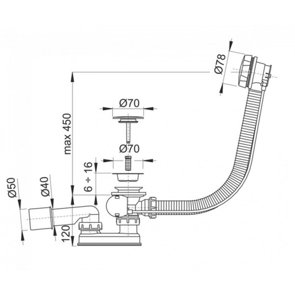 Сифон для ванни Excellent Simple (AREX.A55BL)