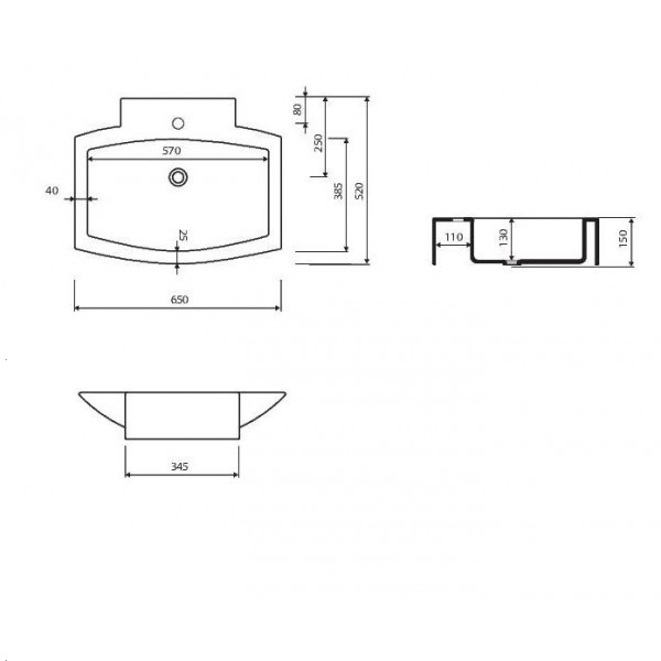 Раковина для ванної Marmorin Atria P_U_007_01_0650