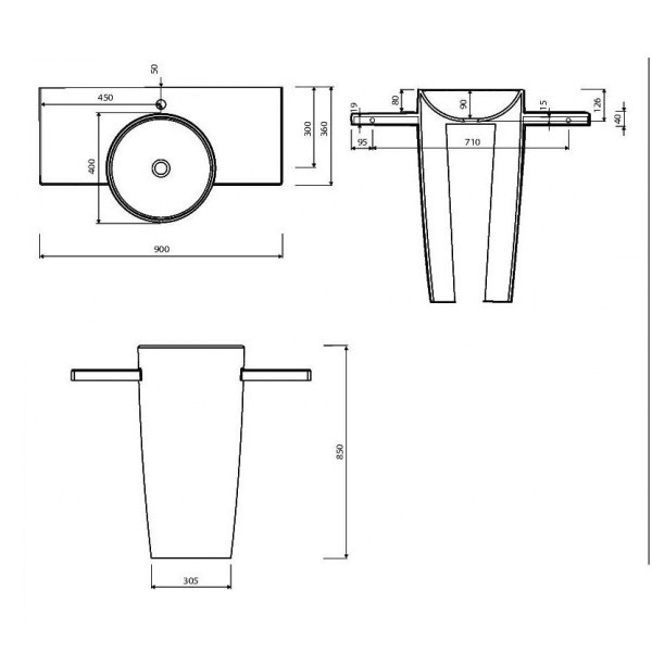 Раковина для ванної Marmorin Febe P_S_032_01_0900