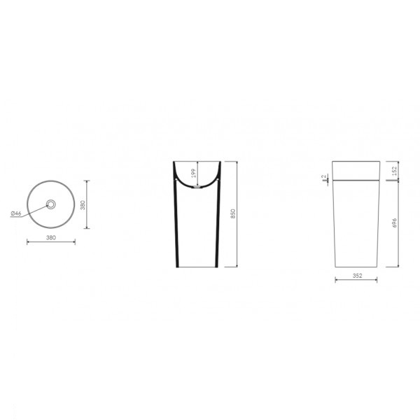 Раковина для ванної Marmorin Duo S (White Panel) P_U_536_09_0380