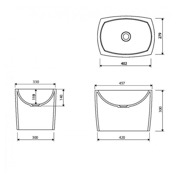 Раковина для ванної Marmorin Isar P 597 040 020 010