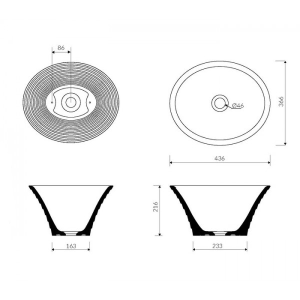 Раковина для ванної Marmorin Cascada P 724 044 020 010