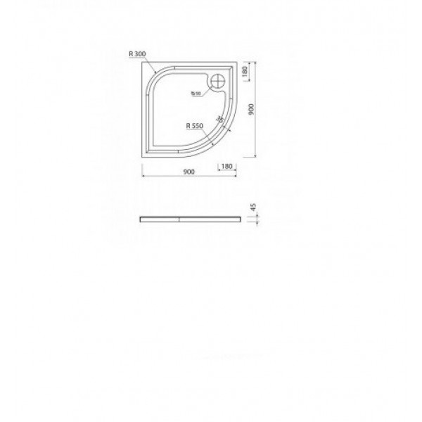 Душевий піддон Marmorin Ceti 90 185 090 2