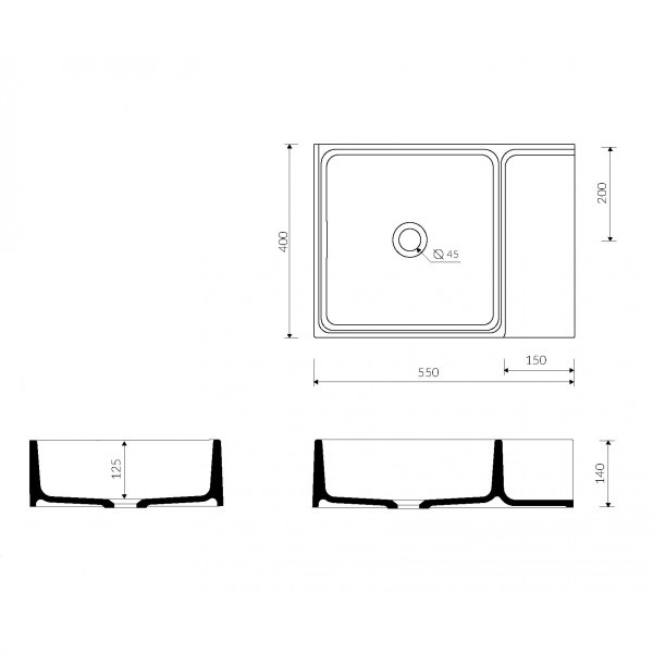 Раковина для ванної Marmorin Thin P_U_086_01_0550