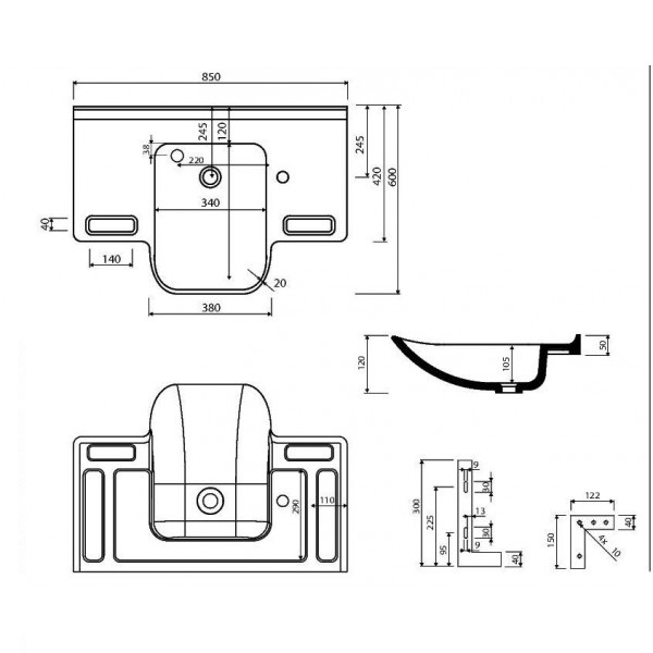 Раковина для ванної Marmorin Uni P_U_093_01_0850