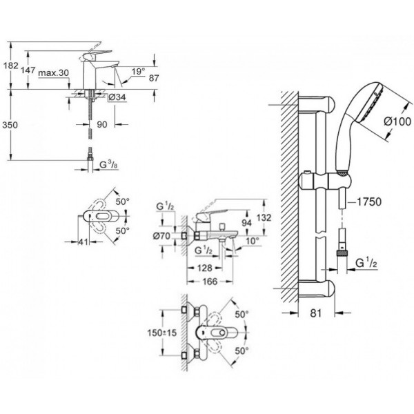 Душовий набір Grohe BauLoop 123214S