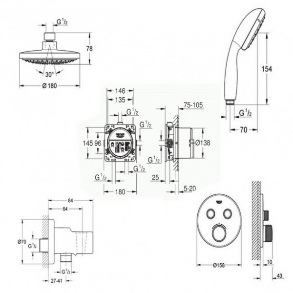 Душовий набір Grohe SmartControl 34614SC0