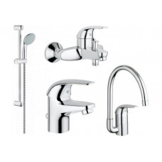 Набір змішувачів для ванни та кухні Grohe Euroeco 123242K (23262000+32743000+27598001+32752000)