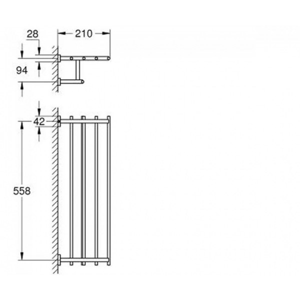 Полиця у ванну Grohe Essentials Cube 40512001